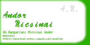 andor micsinai business card